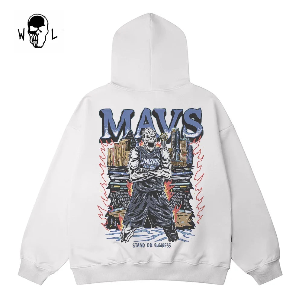 Warren Lotas Mavs Stadium Skull Hoodie - White