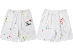 Gallery Dept. Paint Splatter French Terry Shorts - White