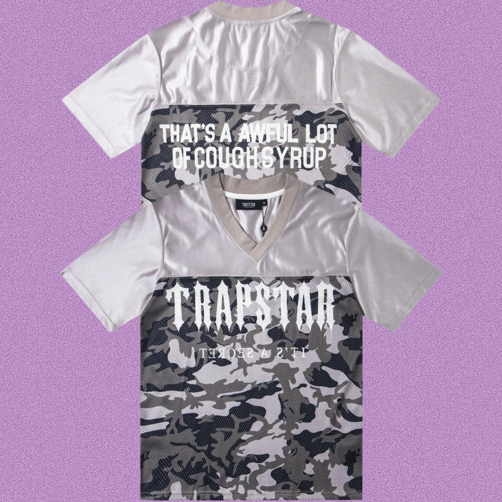 Trapstar V-Neck Camo Soccer Jersey - Dark Charcoal/Silver