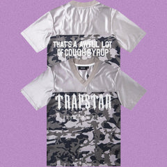 Trapstar V-Neck Camo Soccer Jersey - Dark Charcoal/Silver