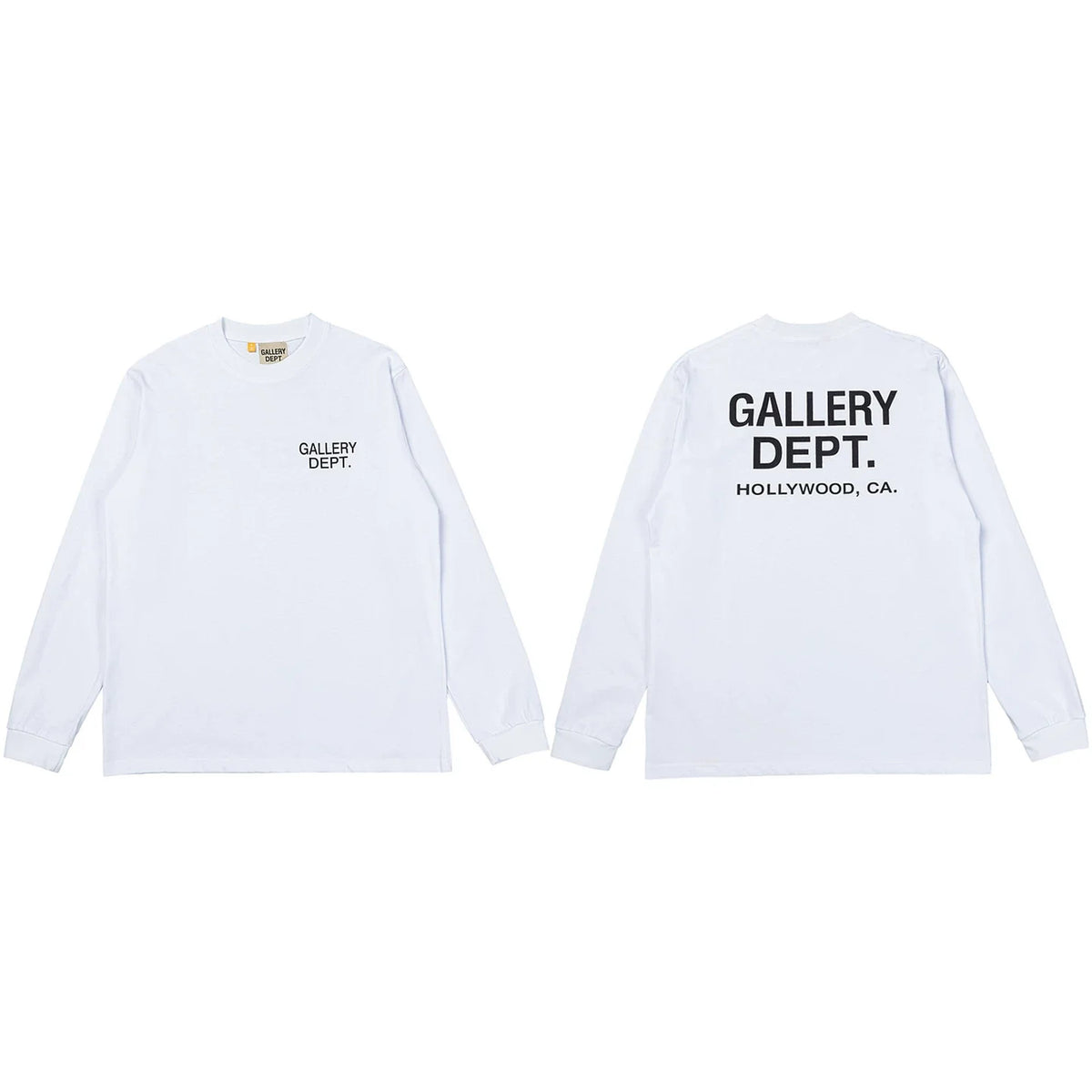 Gallery Dept. Hollywood Logo Long Sleeve T-Shirt - White