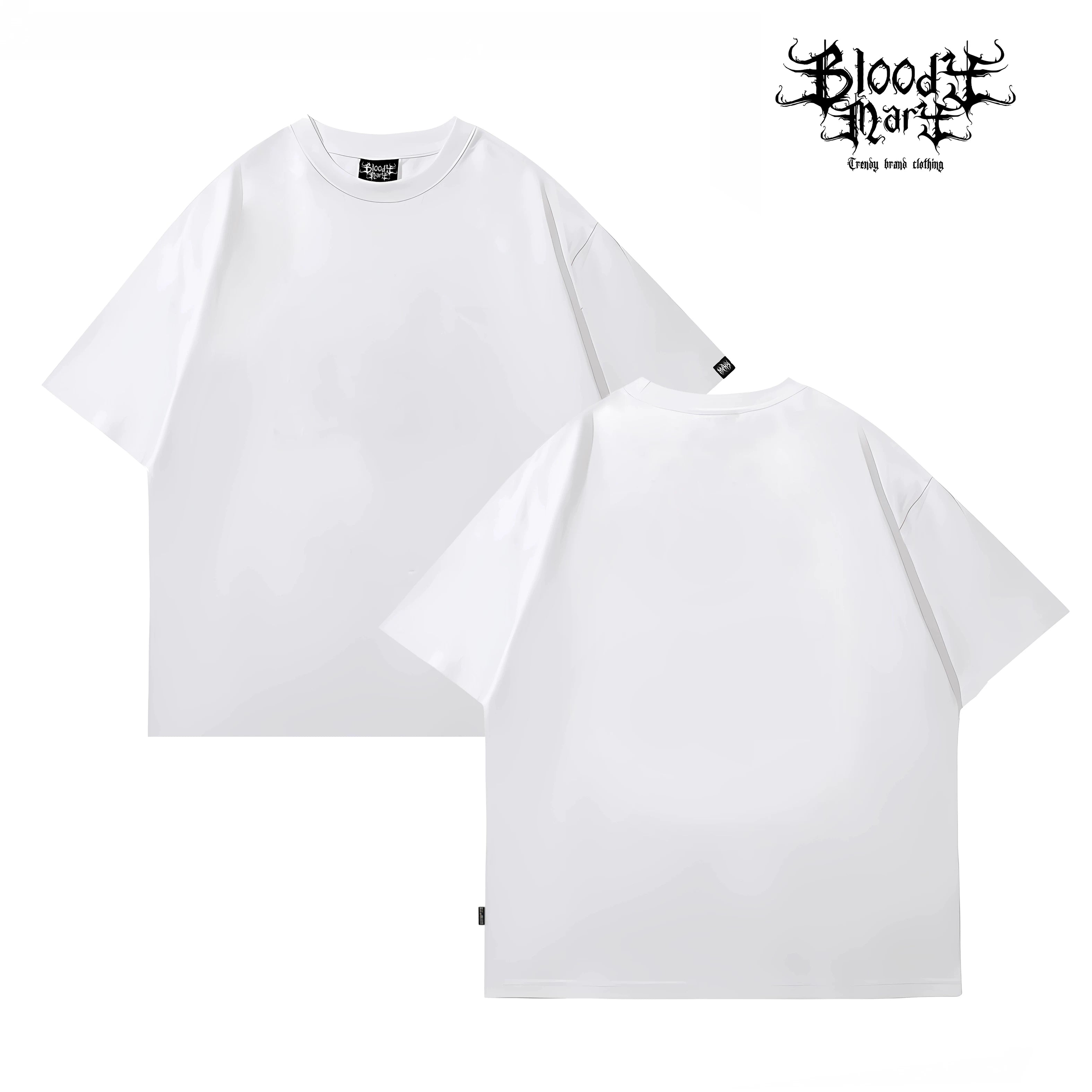Solid color trendy brand loose T black short sleeved T-shirt for men, versatile, breathable and comfortable, drop shoulder sleeve top, heavyweight pure cotton 280G