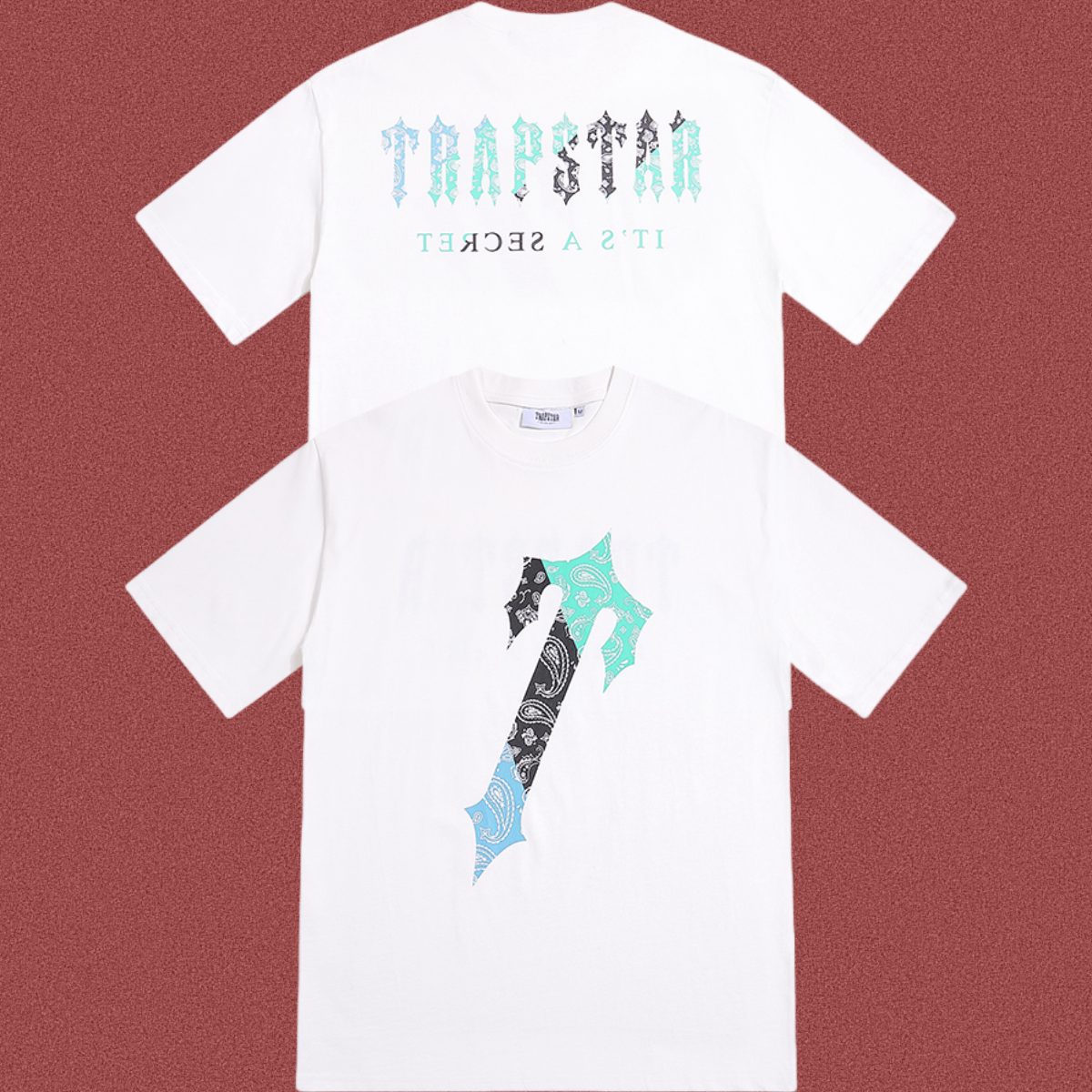 Trapstar Paisley "T" Graphic Tee - White/Blue