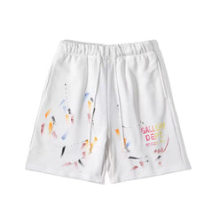 Gallery Dept. Paint Splatter & Miami Logo French Terry Shorts - White