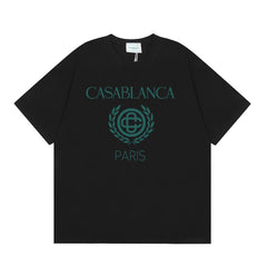 Casablanca Paris Laurel Wreath Logo T-Shirt - Black