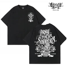 China-Chic Brand American street fancy character short sleeve men's and women's loose cotton heavy weight small crowd hip-hop clown T-shirt