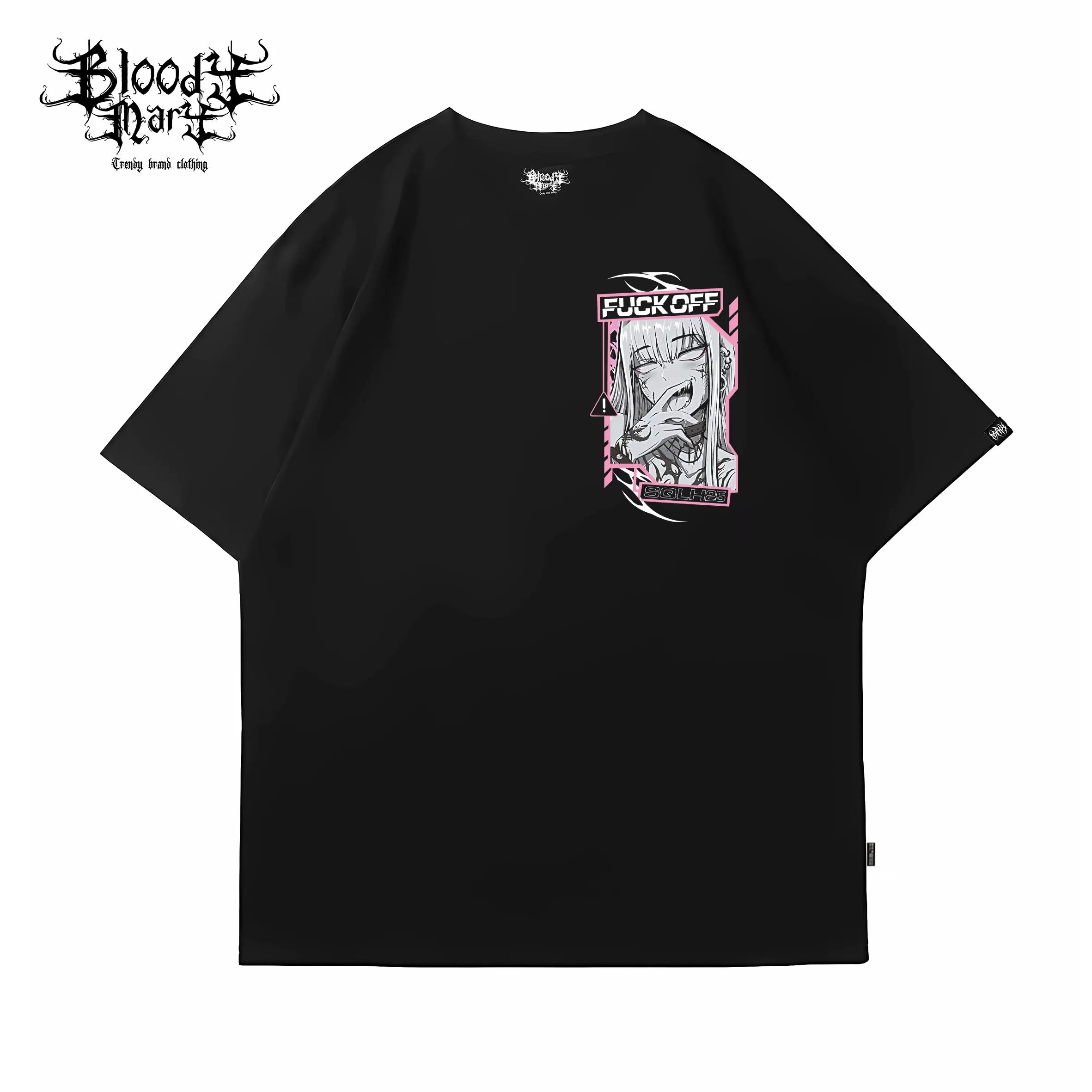 Original trendy brand American street flower font short sleeved men's and women's loose cotton tattoo artist niche hip-hop T-shirt dark