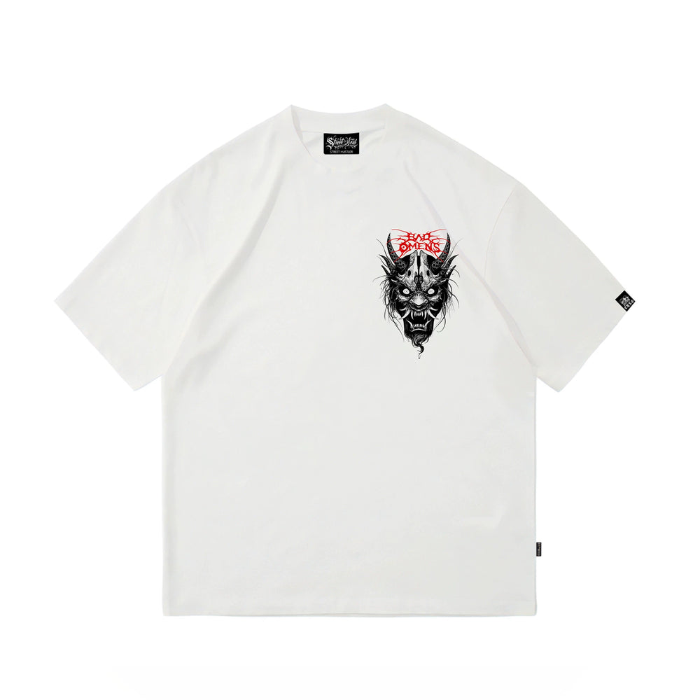 Original Trendy Brand Design American Trendy Hip Hop Retro Dark Prajna Tattoo Artist Short Sleeve Pure Cotton T-shirt for Men and Women