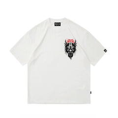 Original Trendy Brand Design American Trendy Hip Hop Retro Dark Prajna Tattoo Artist Short Sleeve Pure Cotton T-shirt for Men and Women