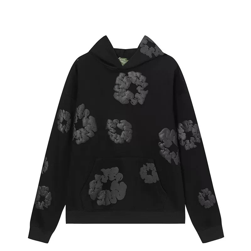 Denim Tears Cotton Wreath Hoodie - Black/Dark Grey