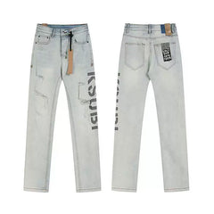Ksubi Side Vertical "KSUBI" Print Denim - Light Blue