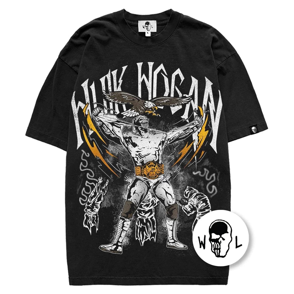 Warren Lotas Hulk Hogan Wrestling T-Shirt - Black