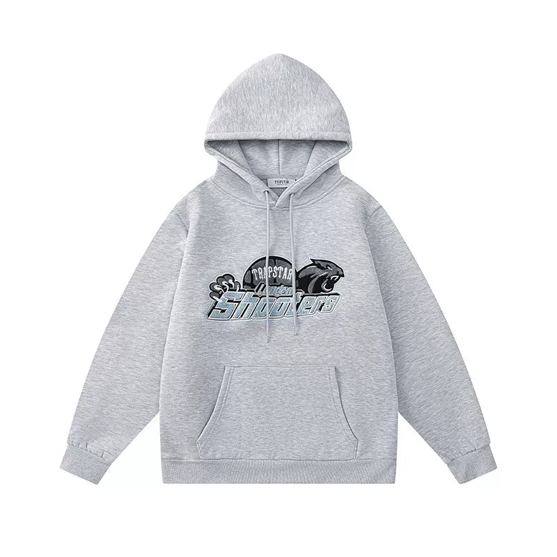 Trapstar Style Autumn/Winter Blue & Black Shooters Hoodie - Heather Grey