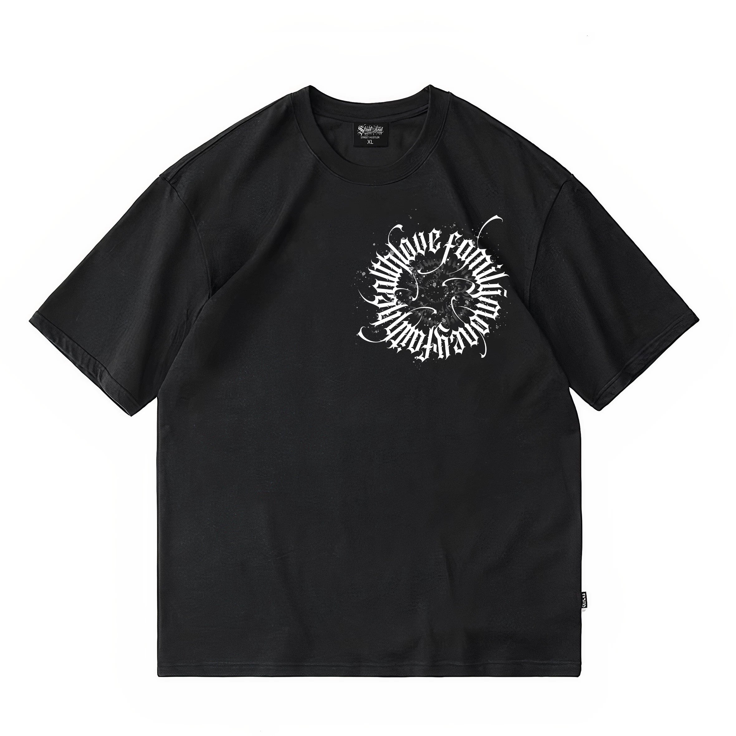 Trendy cross, floral characters, hip-hop, American West Coast prayer hand T-shirt, street dance tattoo artist, gang heavyweight