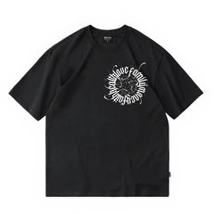Trendy cross, floral characters, hip-hop, American West Coast prayer hand T-shirt, street dance tattoo artist, gang heavyweight