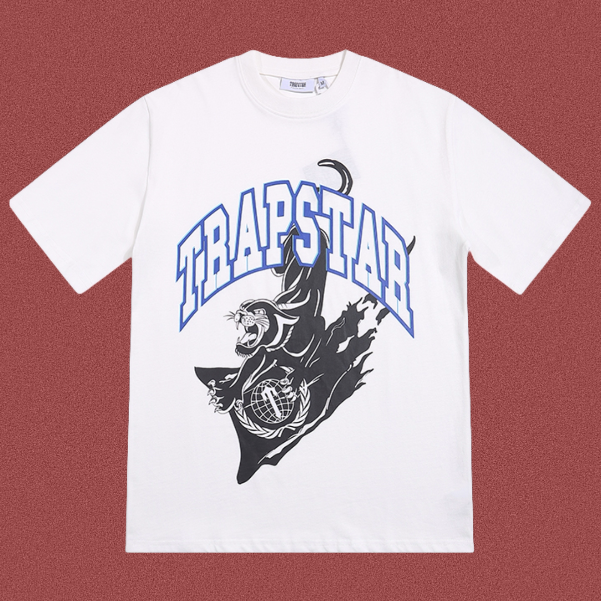 Trapstar Shooters Panther Arch Logo Tee - White/Blue