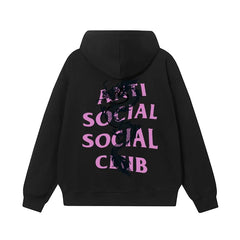 Anti Social Social Club Dragon Pink Logo Hoodie - Black