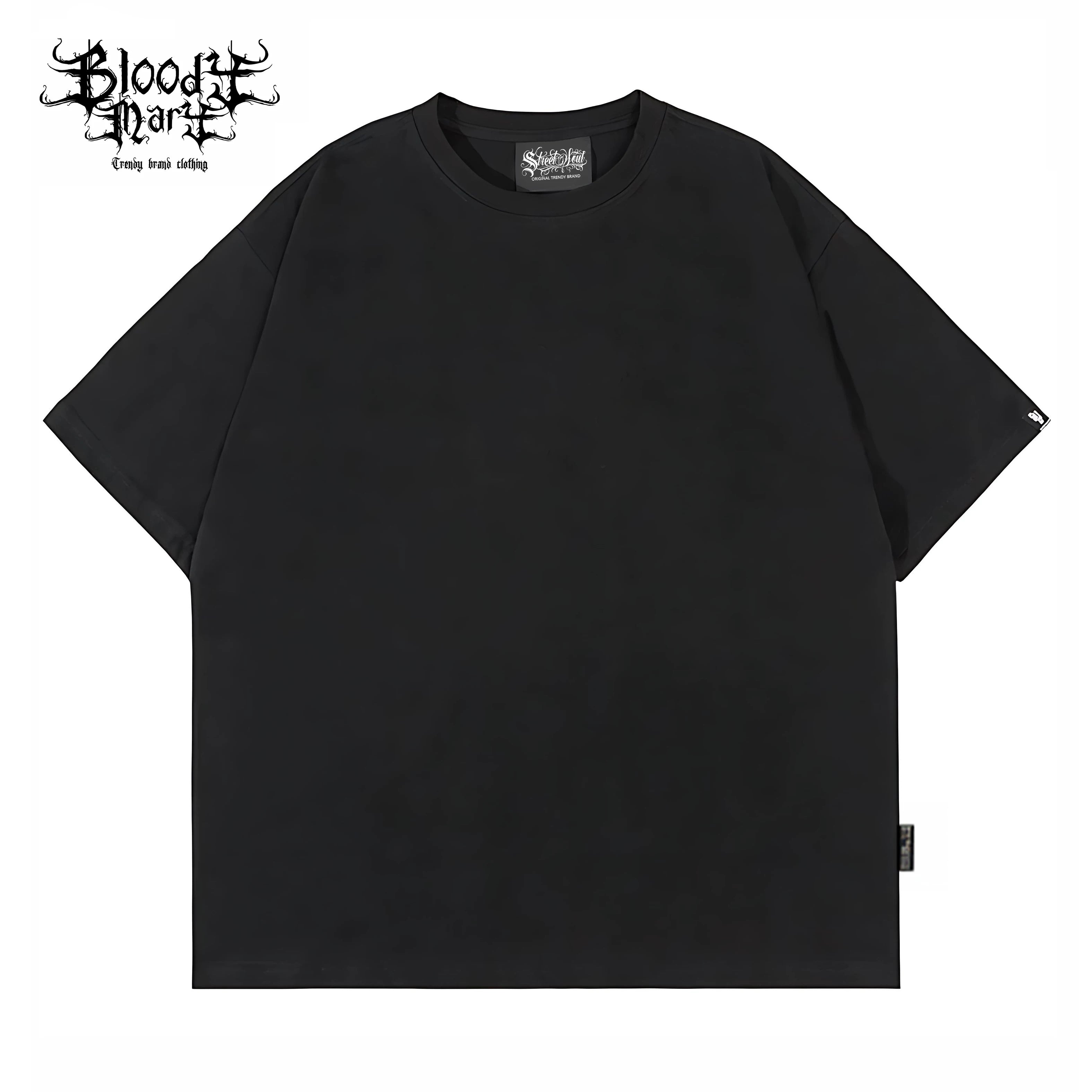 Solid color trendy brand loose T black short sleeved T-shirt for men, versatile, breathable and comfortable, drop shoulder sleeve top, heavyweight pure cotton 280G