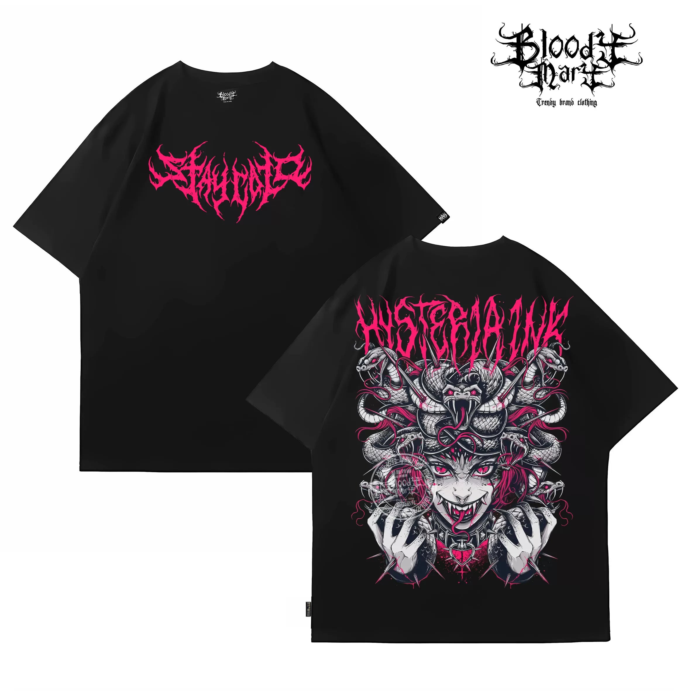 Street American Trendy Brand Rock Trendy Brand European and American Dead Core Band Gothic Dark Short sleeved T-shirt Niche Punk Metal