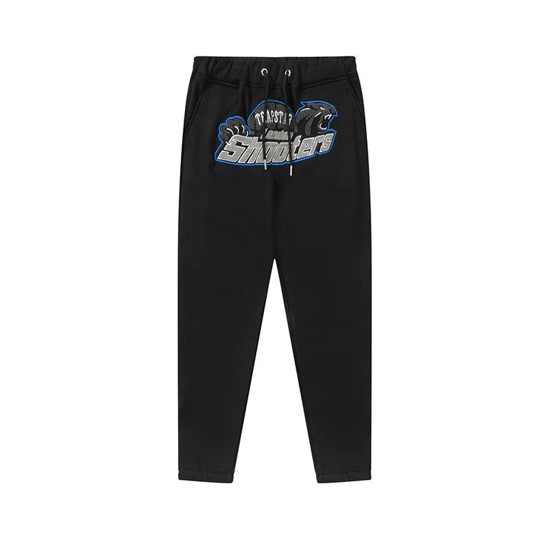 Trapstar Style Autumn/Winter Blue & Black Shooters Sweatpants - Black