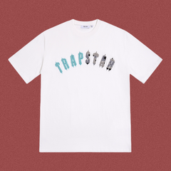 Trapstar Cyan Gradient Arch Logo Tee - White