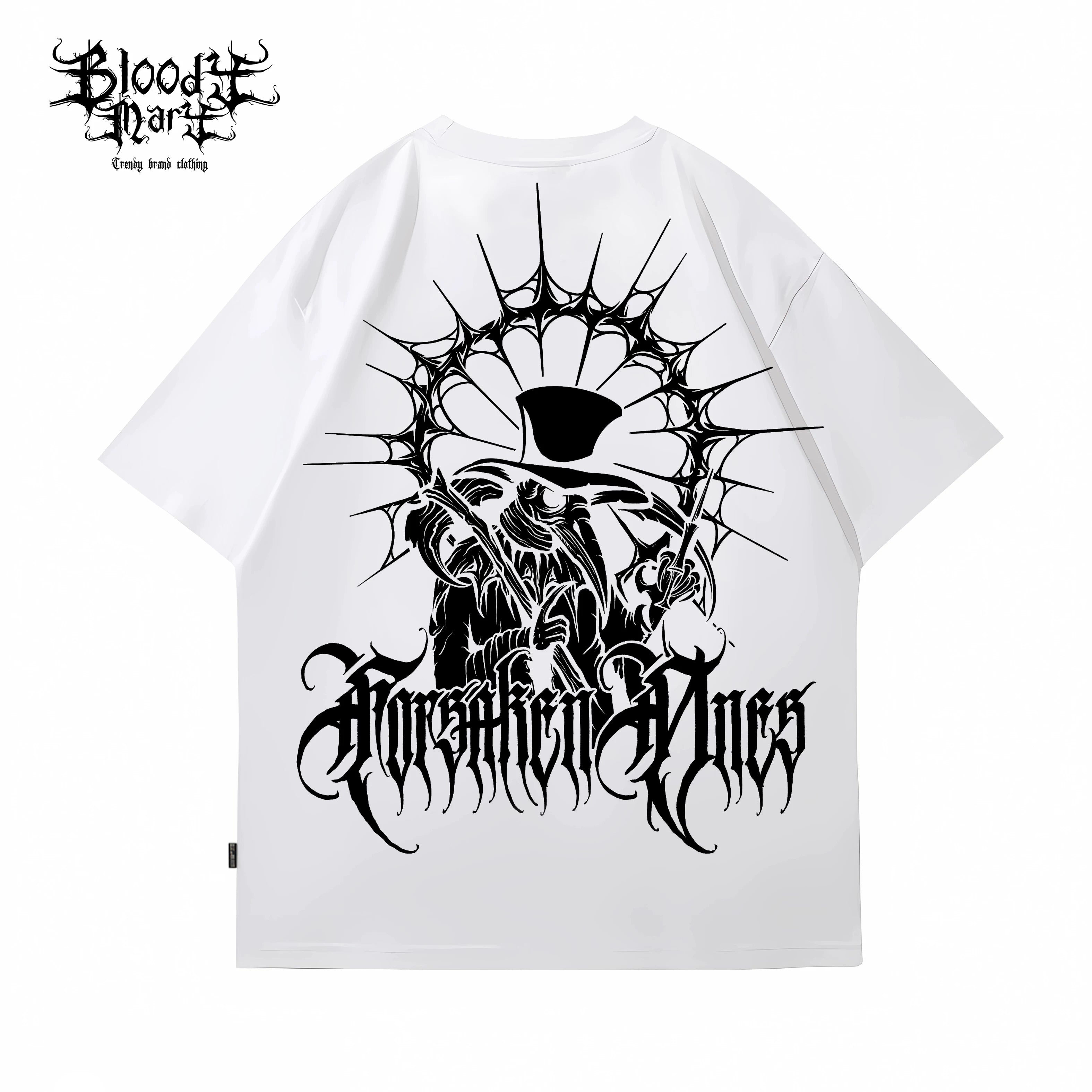 American street flower font short sleeved loose cotton heavyweight niche hip-hop fashion brand tattoo artist T-shirt abstract trend