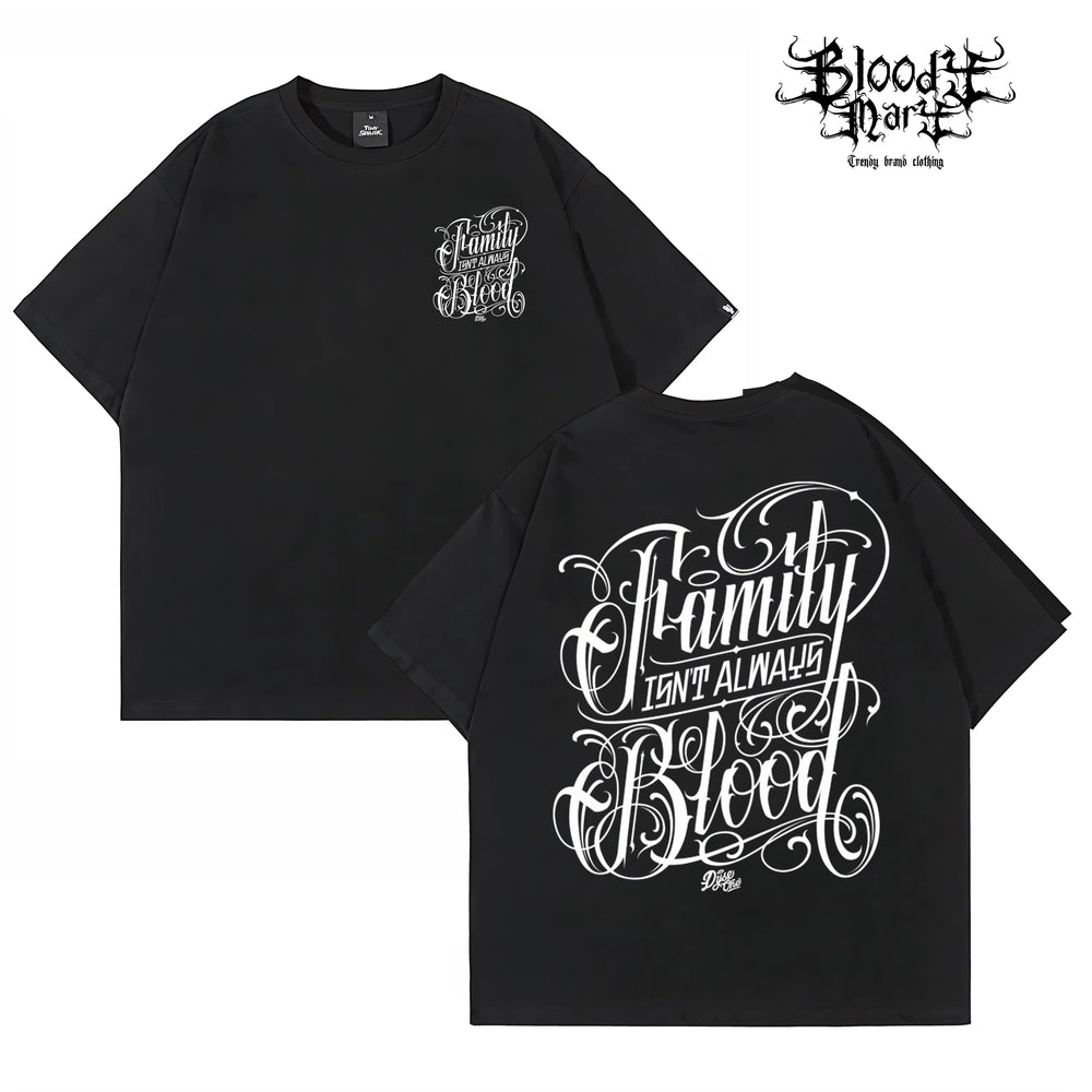 American street flower font short sleeved loose cotton heavyweight niche hip-hop tattoo artist trendy T-shirt family oriented