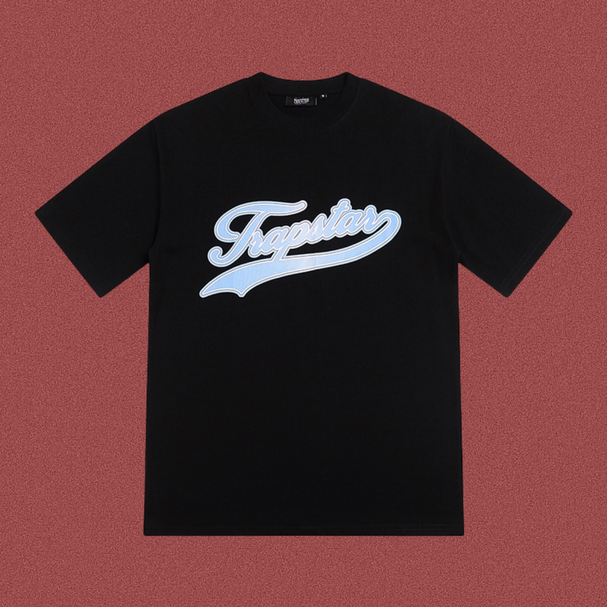 Trapstar Italic Script Gradient Logo Tee - Black/Light Blue