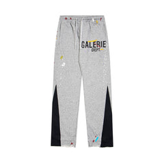Gallery Dept. "GALERIE DEPT." Logo Paint Splatter Contrast Panel Sweatpants - Heather Grey