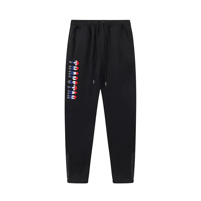 Trapstar Style Autumn/Winter Side-Leg Gradient Logo Sweatpants - Black