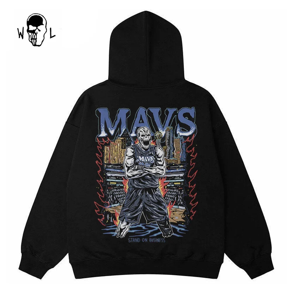 Warren Lotas Mavs Stadium Skull Hoodie - Black