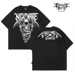 Original American Chicano Flower Font Heavy Cotton Skull Hip Hop Tattoo Artist Trendy Brand Round Neck West Coast T-shirt