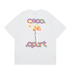 Casablanca Sport Olympic Torch Graphic T-Shirt - White
