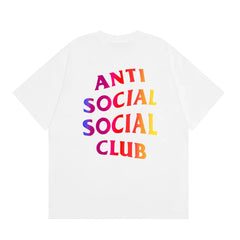 Anti Social Social Club Gradient Rainbow Logo T-Shirt - White