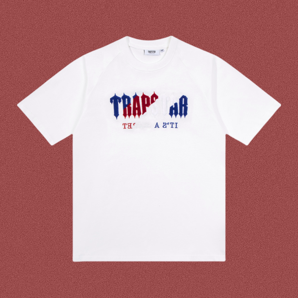 Trapstar Tricolor Gothic Logo Tee - White/Red/Blue