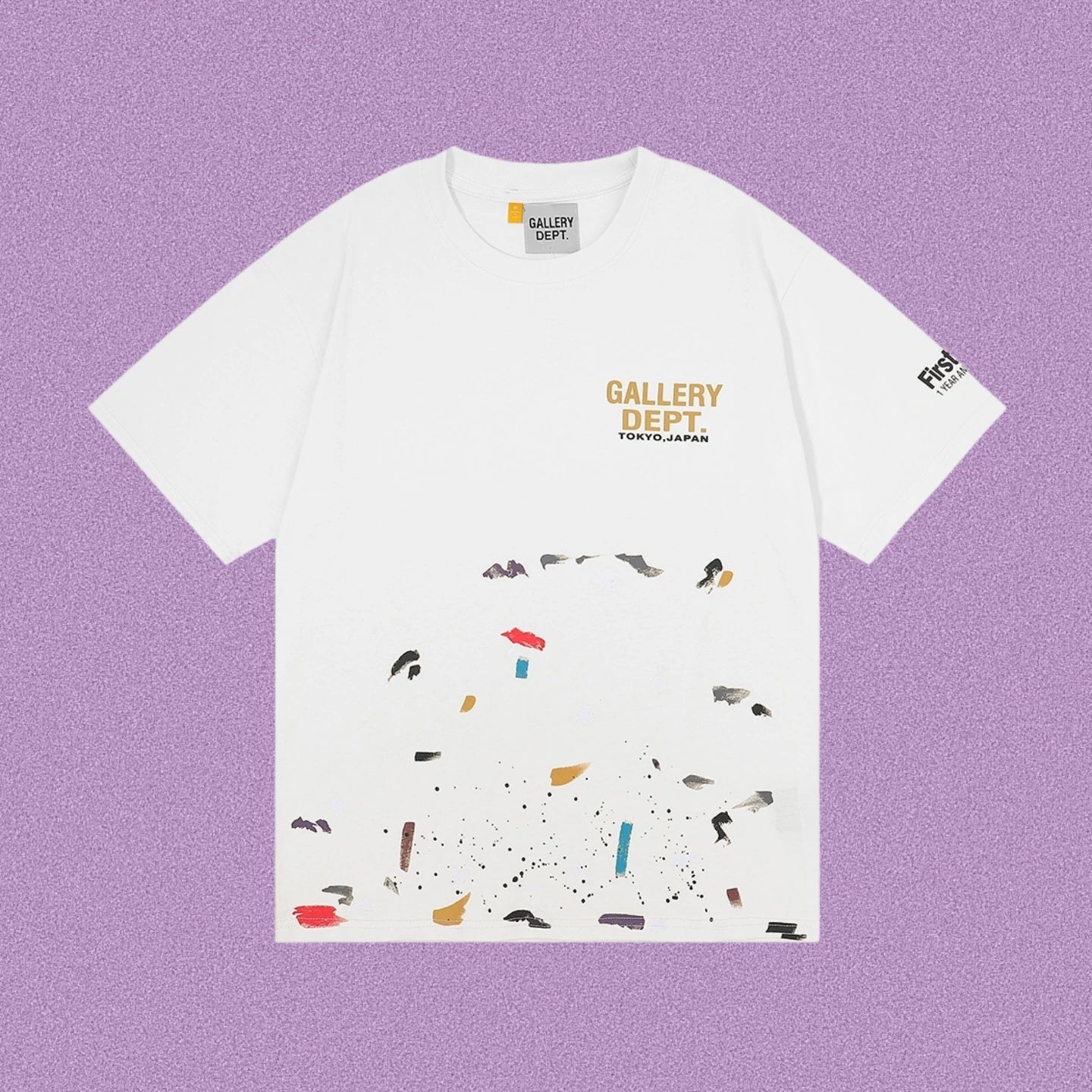 Gallery Dept. Paint Splatter Graphic Short Sleeve T-Shirt - White