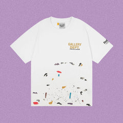 Gallery Dept. Paint Splatter Graphic Short Sleeve T-Shirt - White