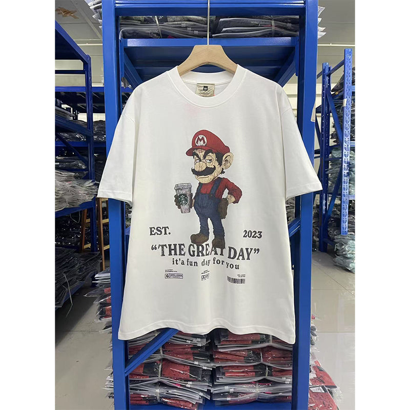 VTG T Shirts Men Creative Pure Cotton High-Street Fashion