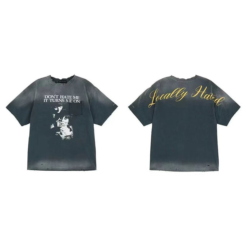 VTG T Shirts Men Creative Pure Cotton High-Street Fashion