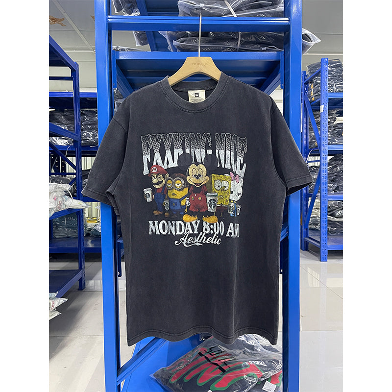 VTG T Shirts Men Creative Pure Cotton High-Street Fashion