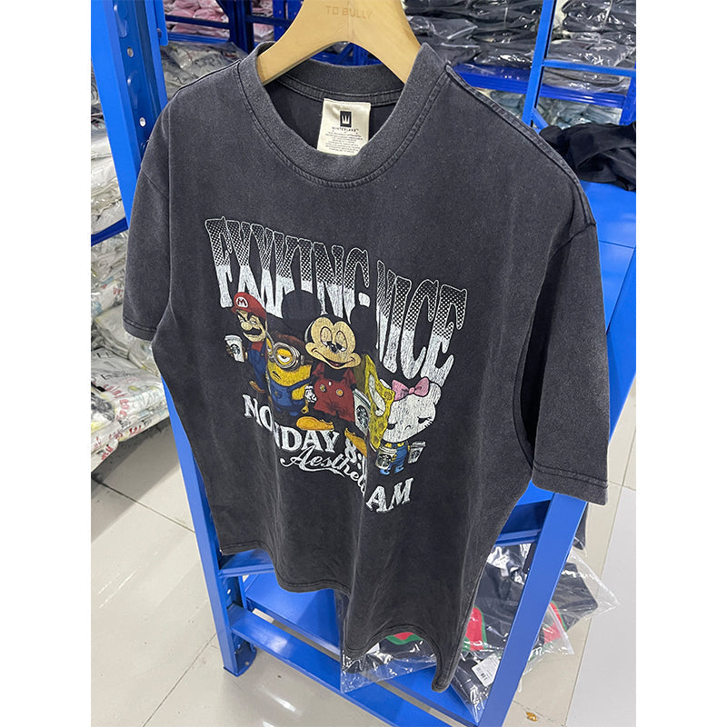 VTG T Shirts Men Creative Pure Cotton High-Street Fashion