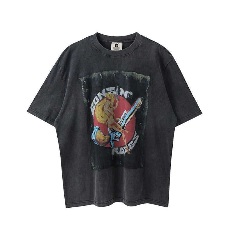 VTG T Shirts Men Creative Pure Cotton High-Street Fashion