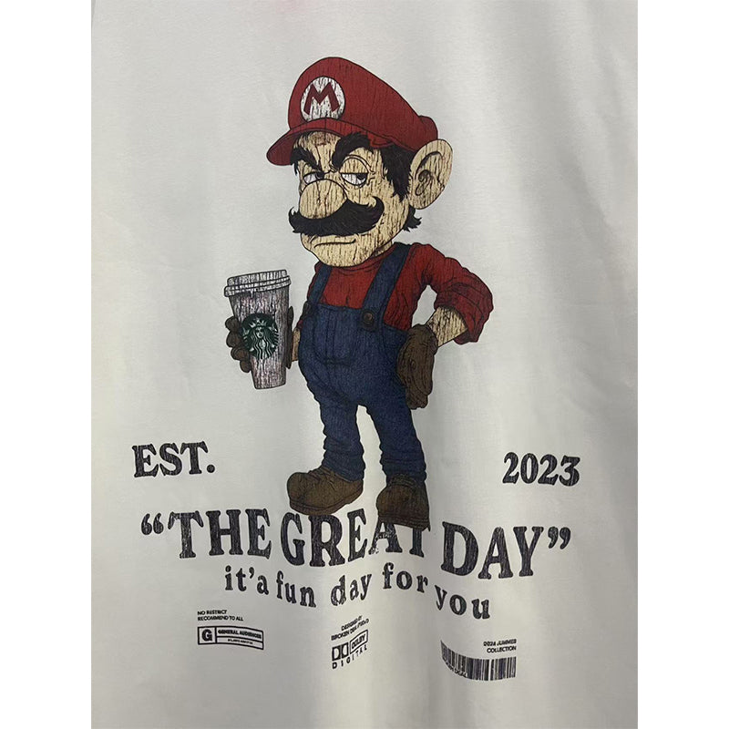 VTG T Shirts Men Creative Pure Cotton High-Street Fashion